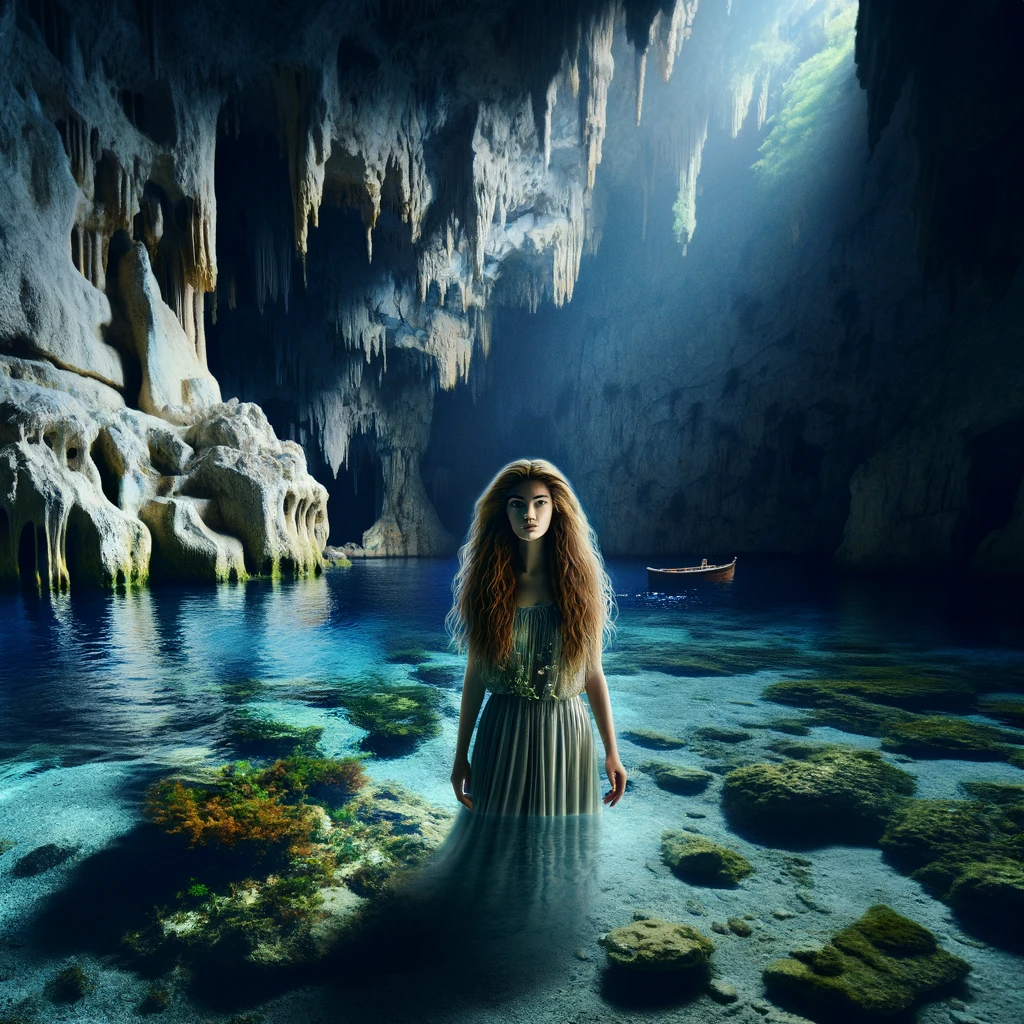 nymph of melissani cave ai generated